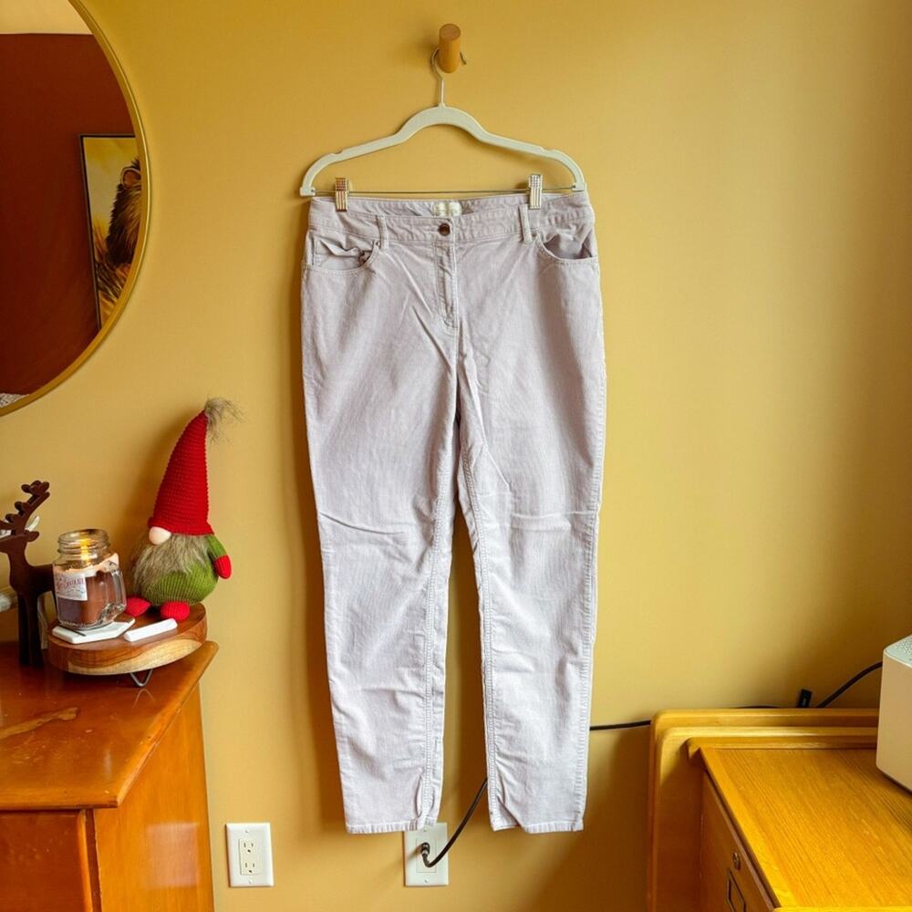 Chico's Lilac Grey Corduroy Straight Leg 5 Pocket Pants Size 1.5